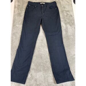 Levis 505 Straight Leg Jeans Womens 12 Long Black Denim Mid Rise Stretch Pants